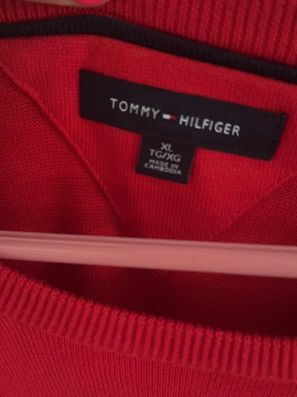 Tommy Hilfiger Red, Navy & White Crewneck Sweater